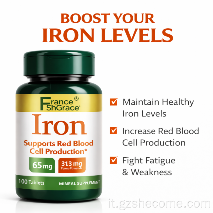 Shecome Iron Tablets Supporto energetico per i globuli rossi
